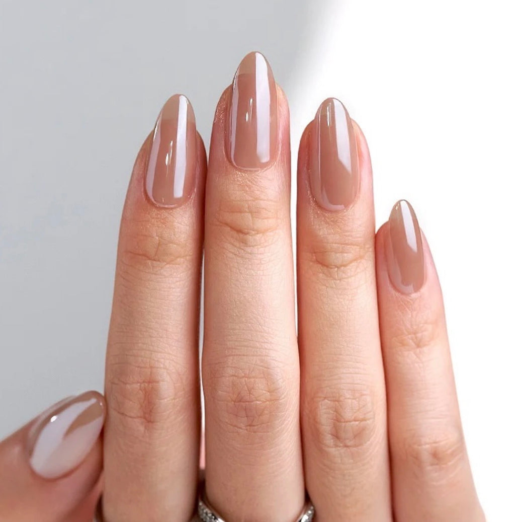 Glazed almond nails
