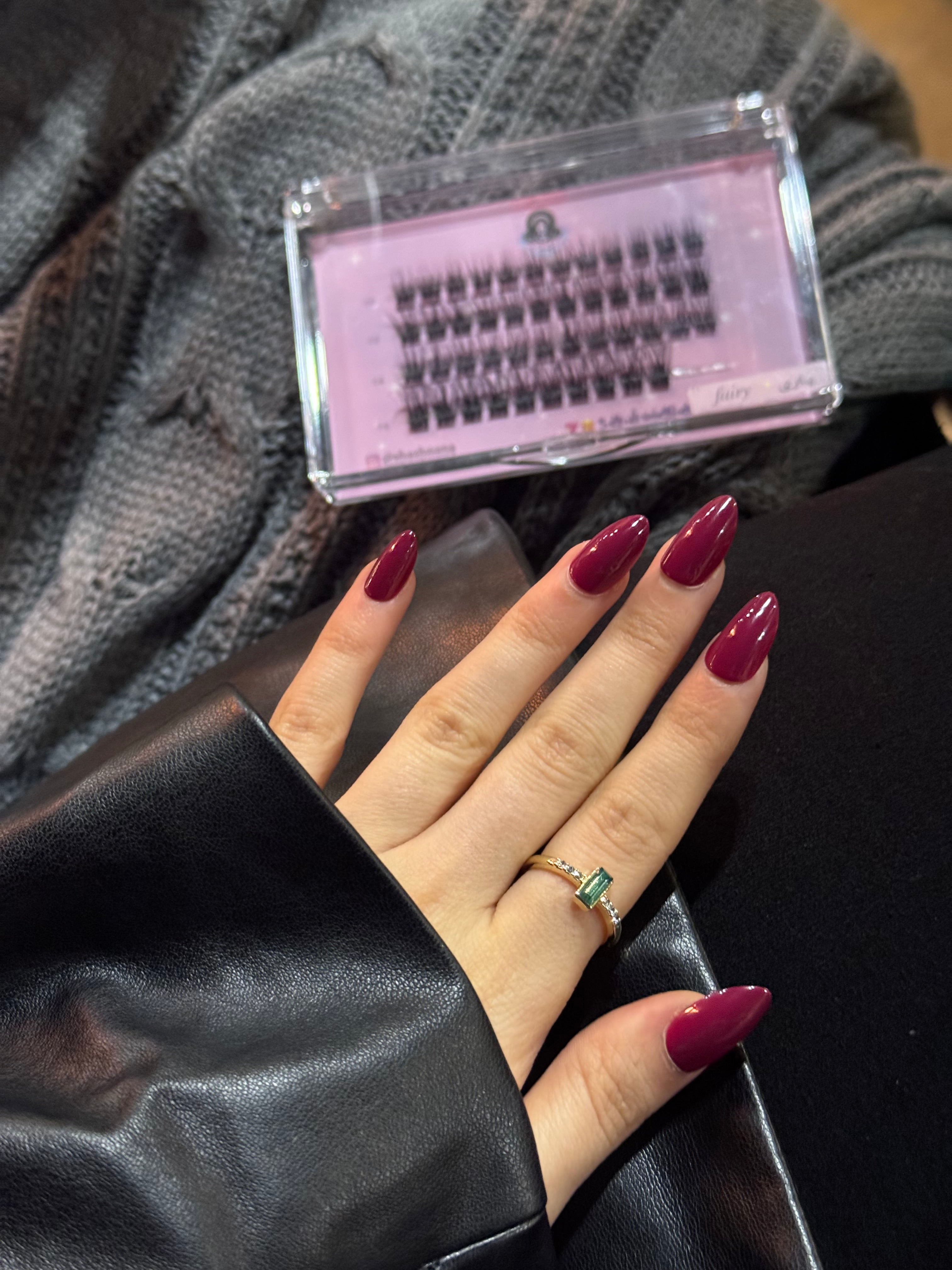 Burgundy nails