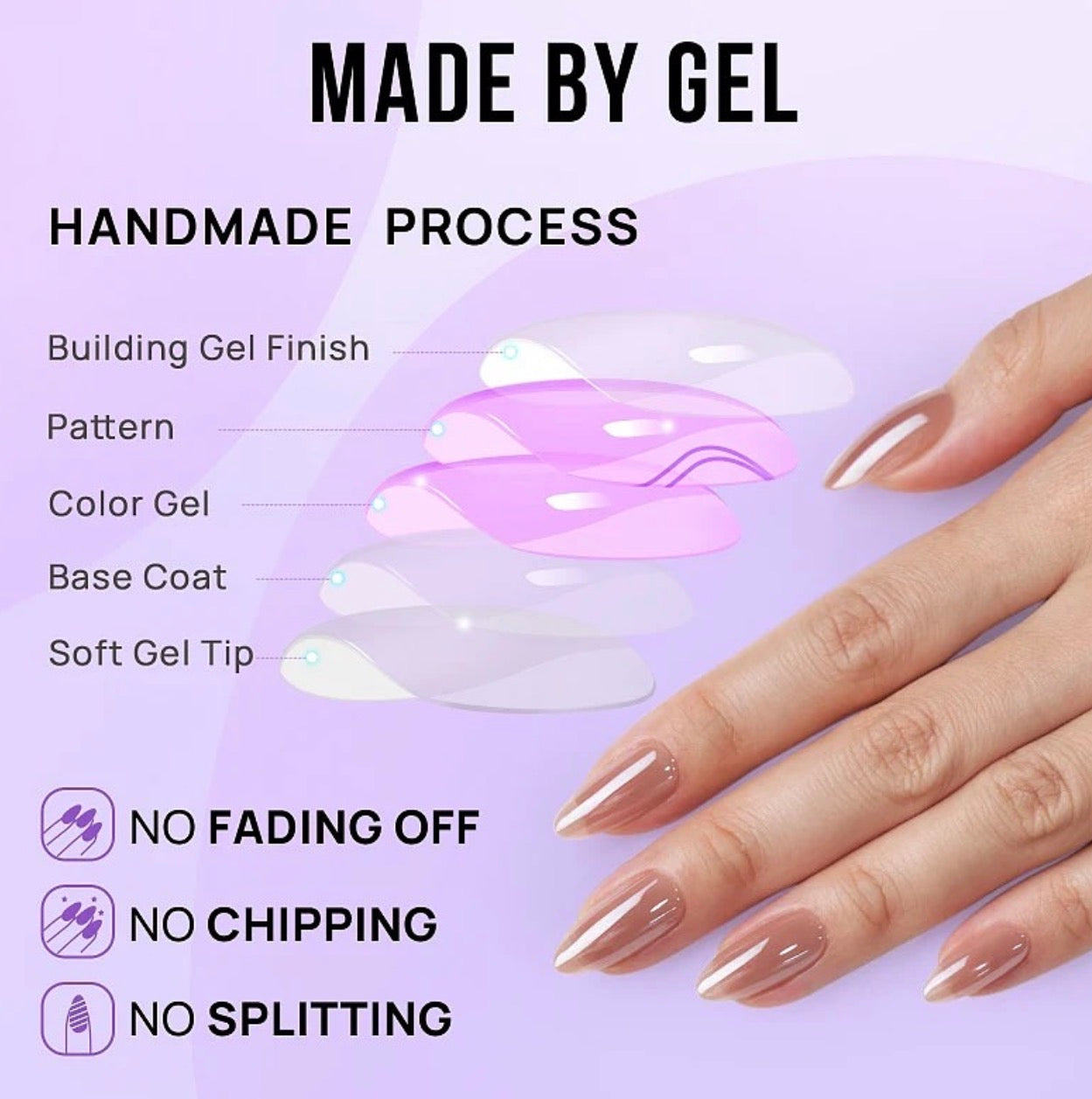Glazed almond nails