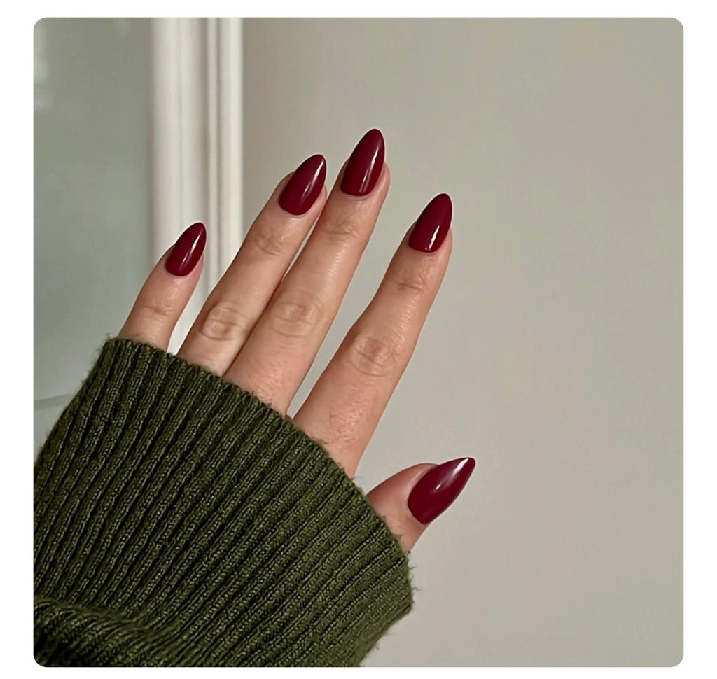 Burgundy nails