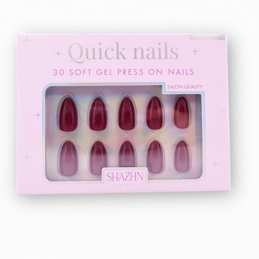 Burgundy nails